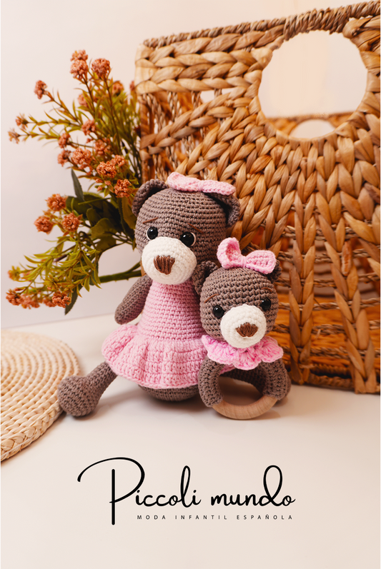 Peluche y Sonajero Crochet de Osos