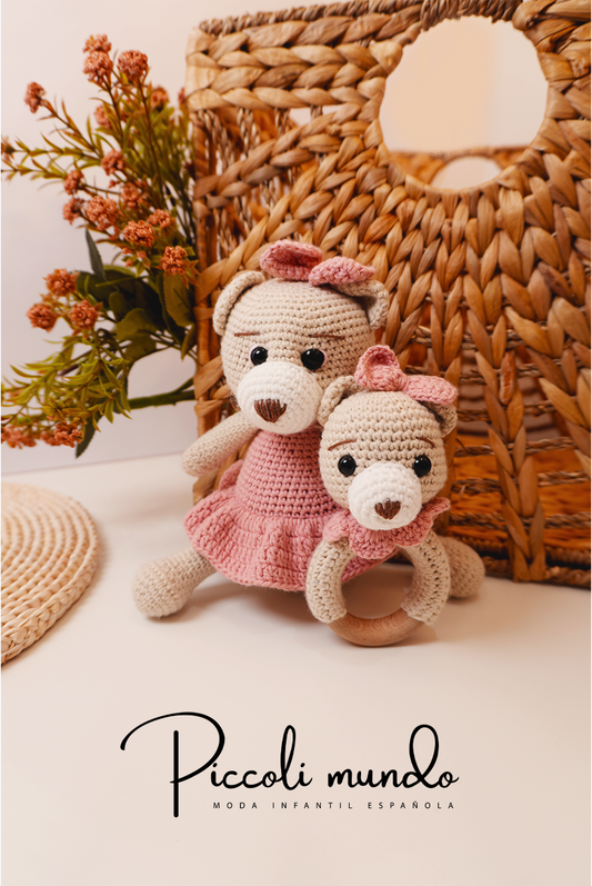 Peluche y Sonajero Crochet de Osos