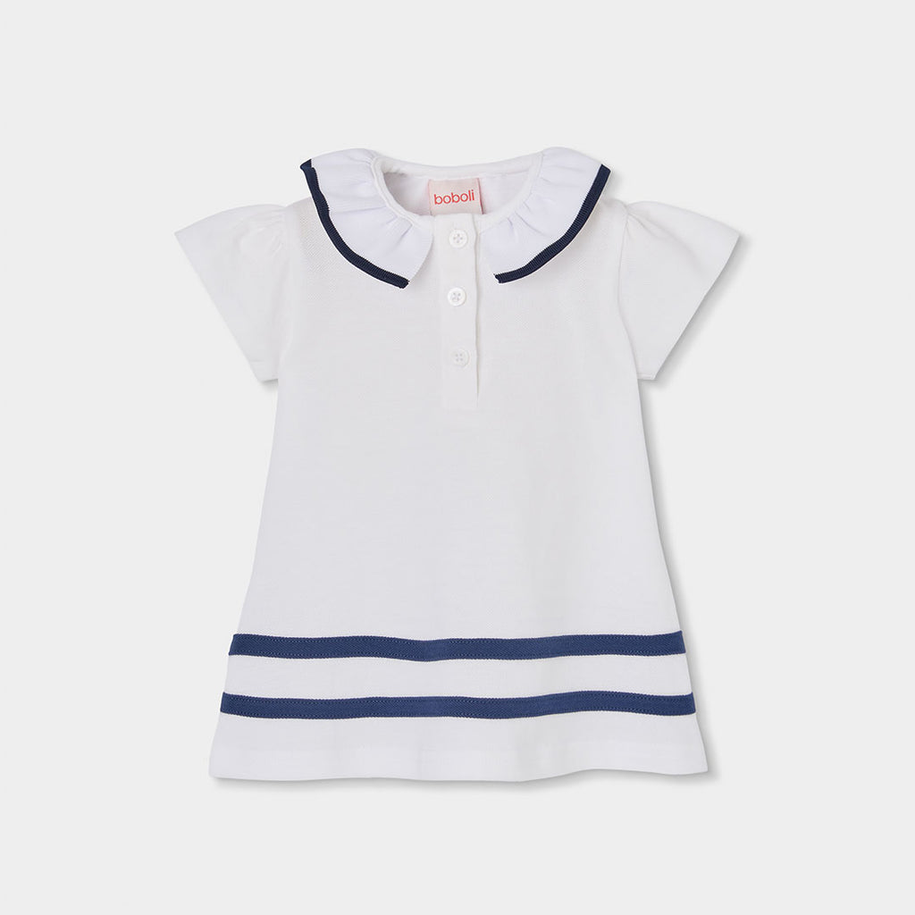 Vestido piqué de bebé niña 703044 Boboli