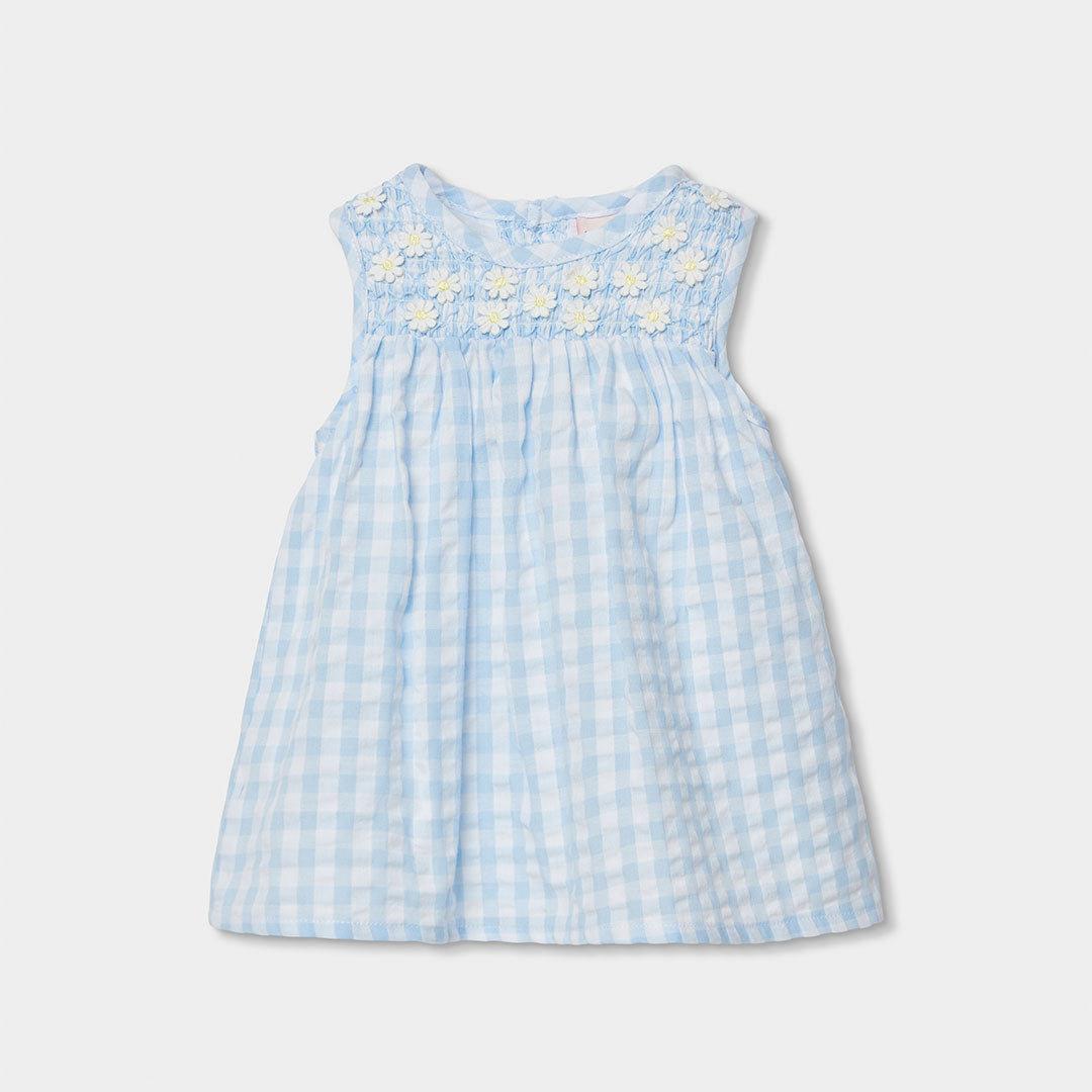 Vestido popelín cuadros 703123 Boboli