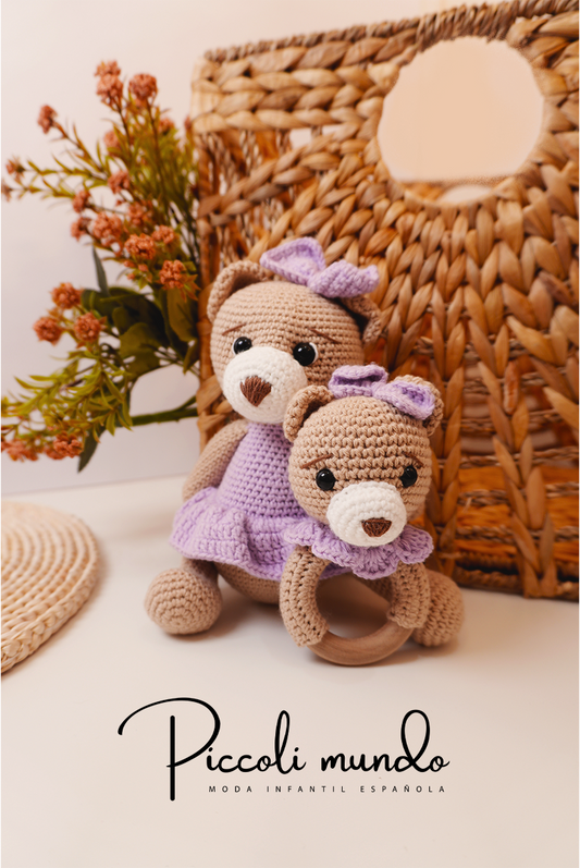 Peluche y Sonajero Crochet de Osos