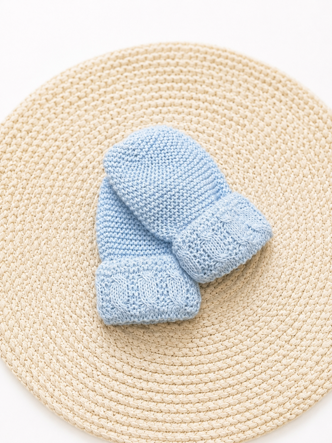 Mitones Guantes Manoplas Celeste