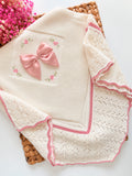 Manta Rosas Perla con Rosa Viejo