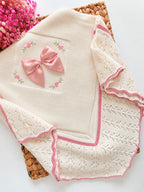 Manta Rosas Perla con Rosa Viejo