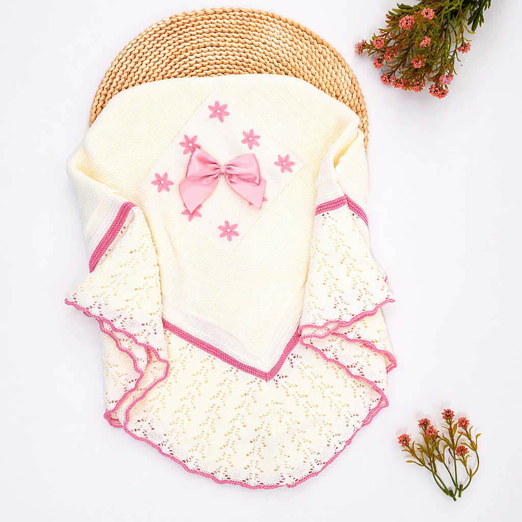 Manta Lucia Perla con Rosa Viejo