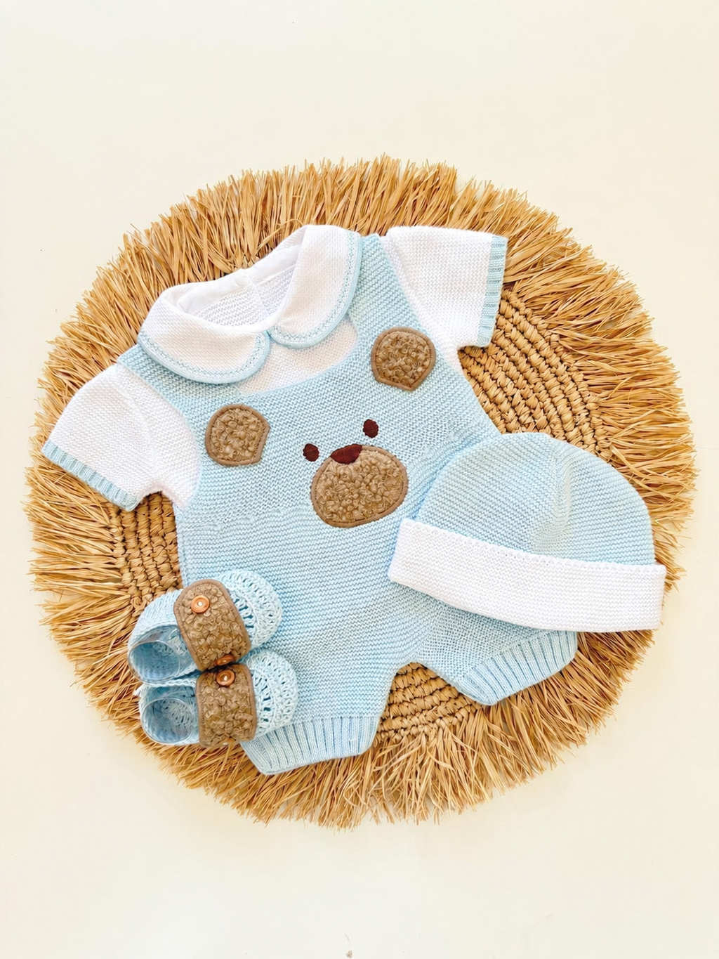Primera Puesta corta Peluche Celeste