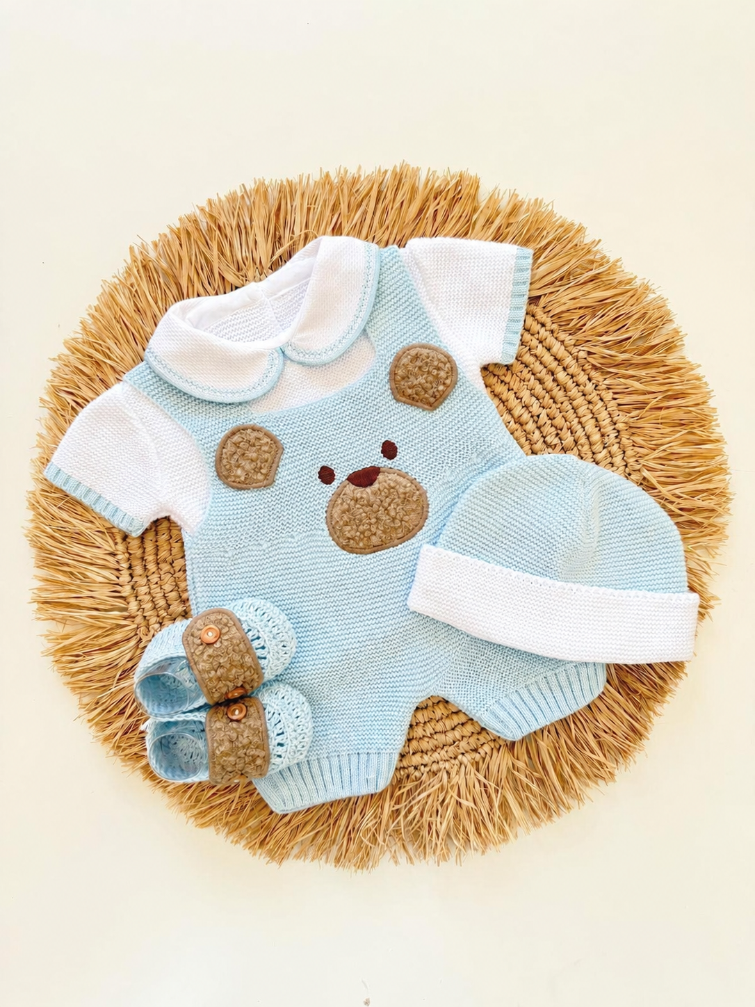 Primera Puesta corta Peluche Celeste