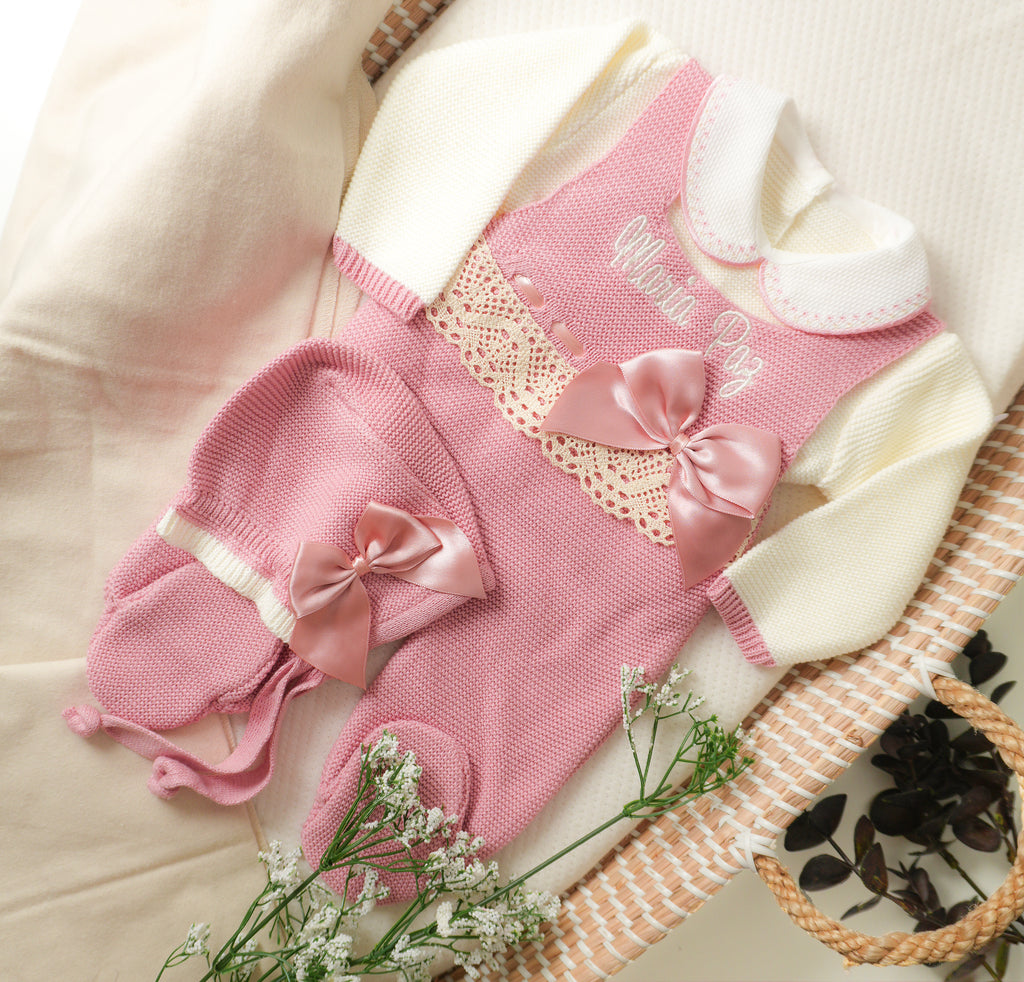 Primera Puesta Romana Rosa Viejo Con Perla