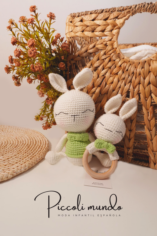 Set de Peluche y Sonajero Crochet