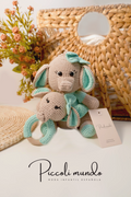 Peluche y Sonajero Crochet de Elefante