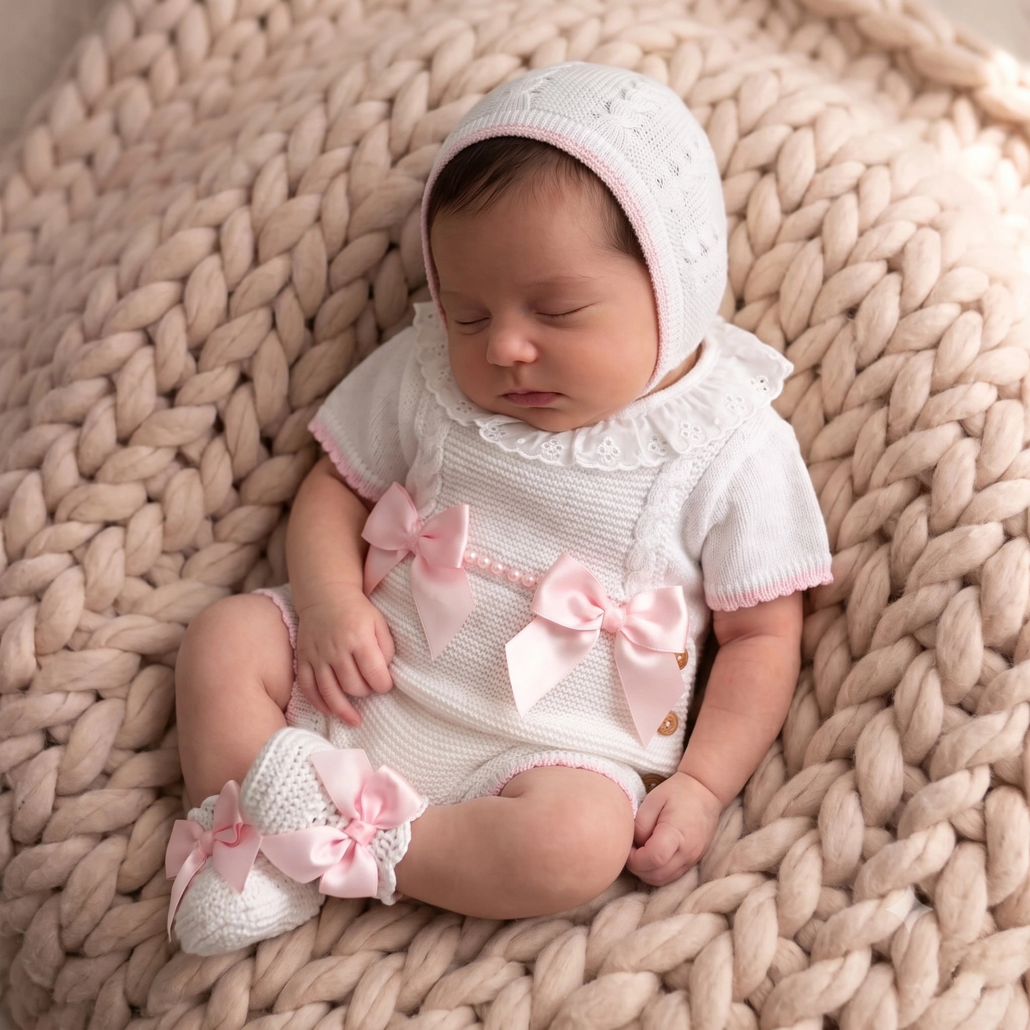 Paula Corta Blanca con Rosa Bebé