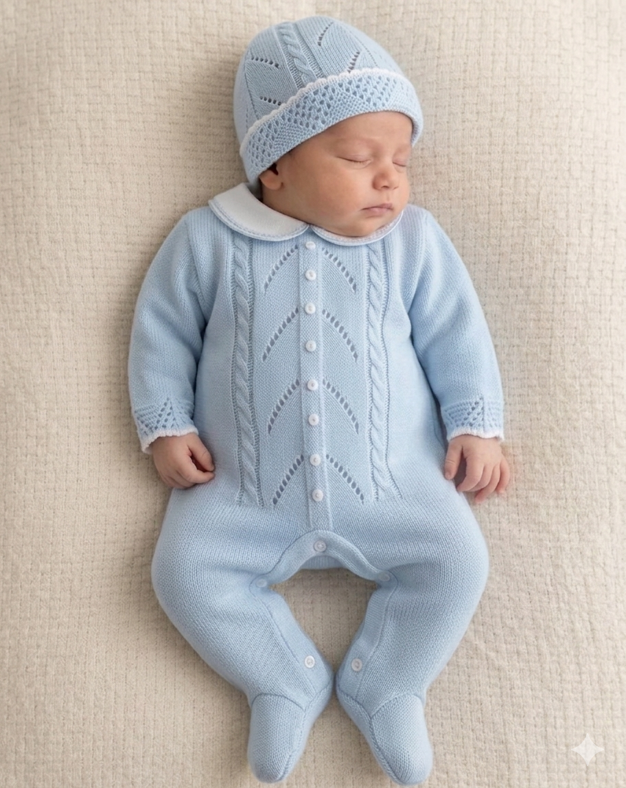Primera Puesta Traje Gorro Celeste