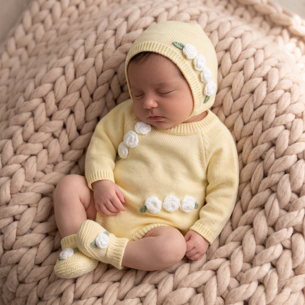 Primera Puesta Cloe Corta Amarillo Con Blanco