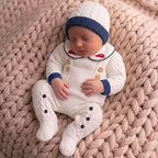 Primera Puesta Carrito Blanca con Azul Marino