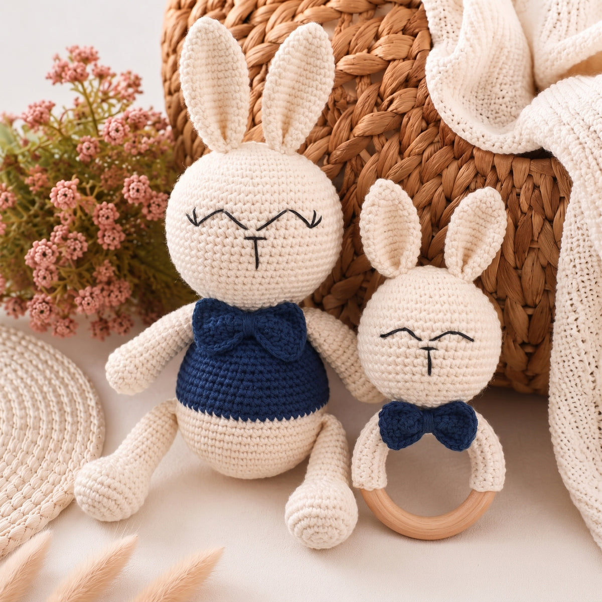 Set de Peluche y Sonajero Crochet