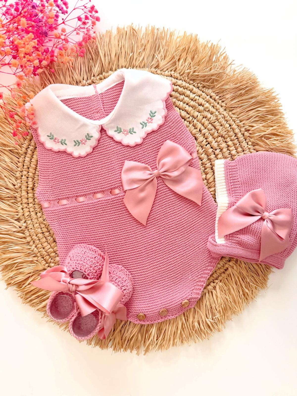 Ranita Flores Sin Mangas  Rosa Viejo