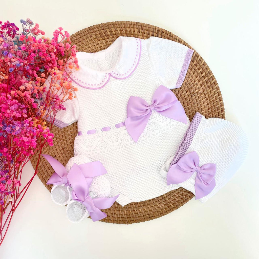 Primera Puesta Romana Ranita blanco/morado morada