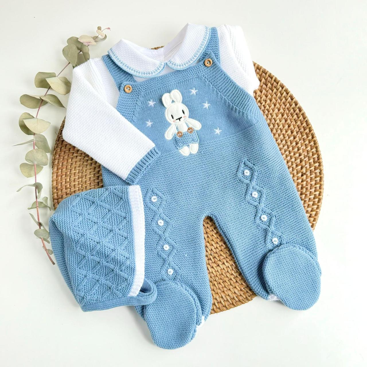 Primera Puesta Peto Conejo Azul Cobalto