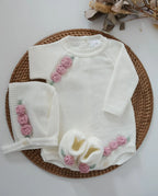 Primera Puesta Cloe Corta Perla con Rosa Viejo