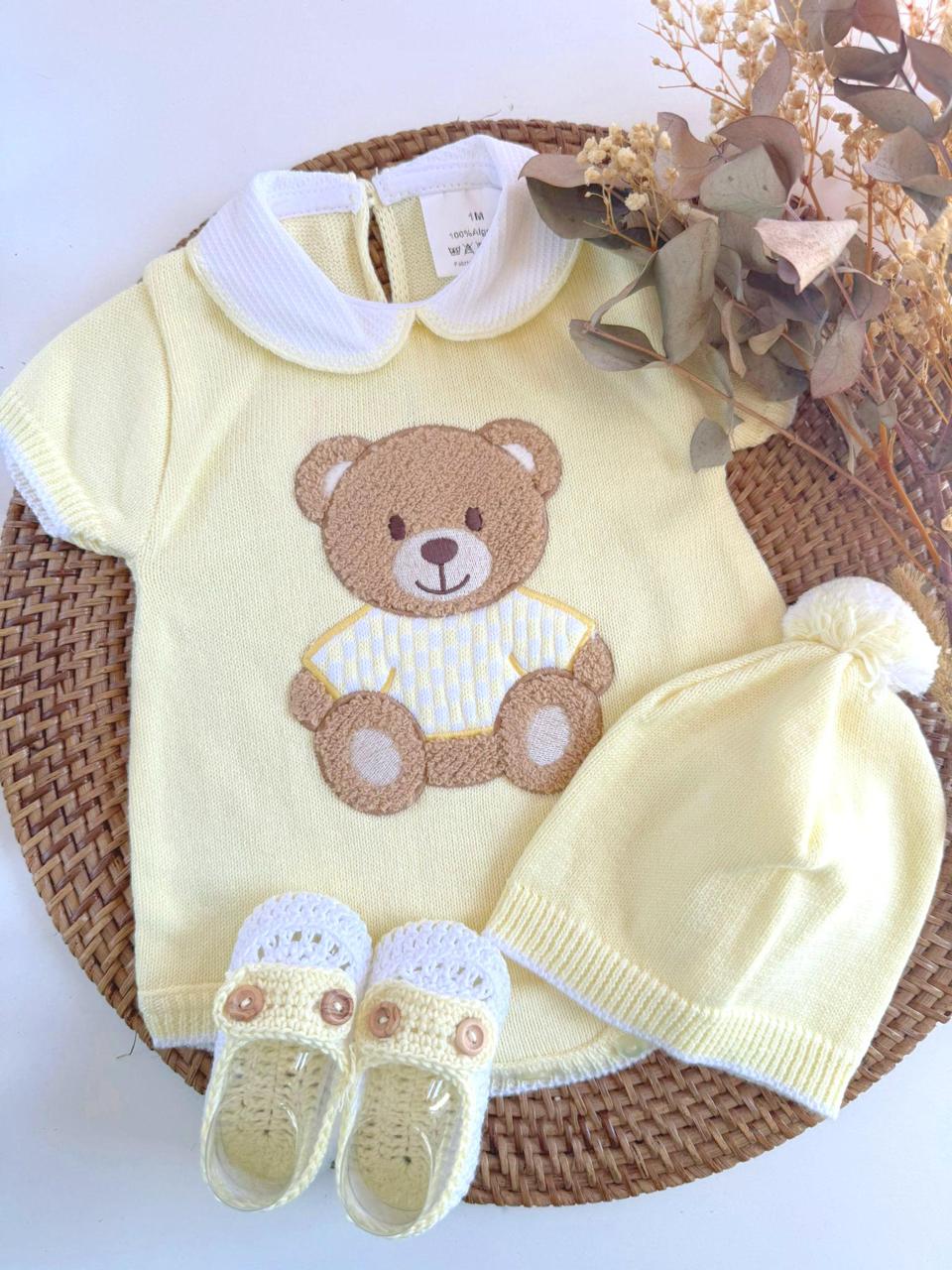 Primera Puesta Osito Corta Amarilla