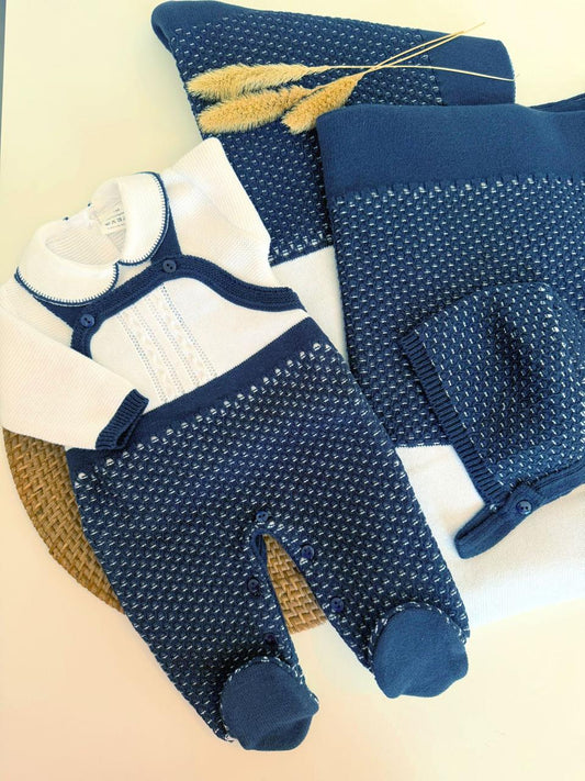 Set Primera Puesta Pierina Azul Marino