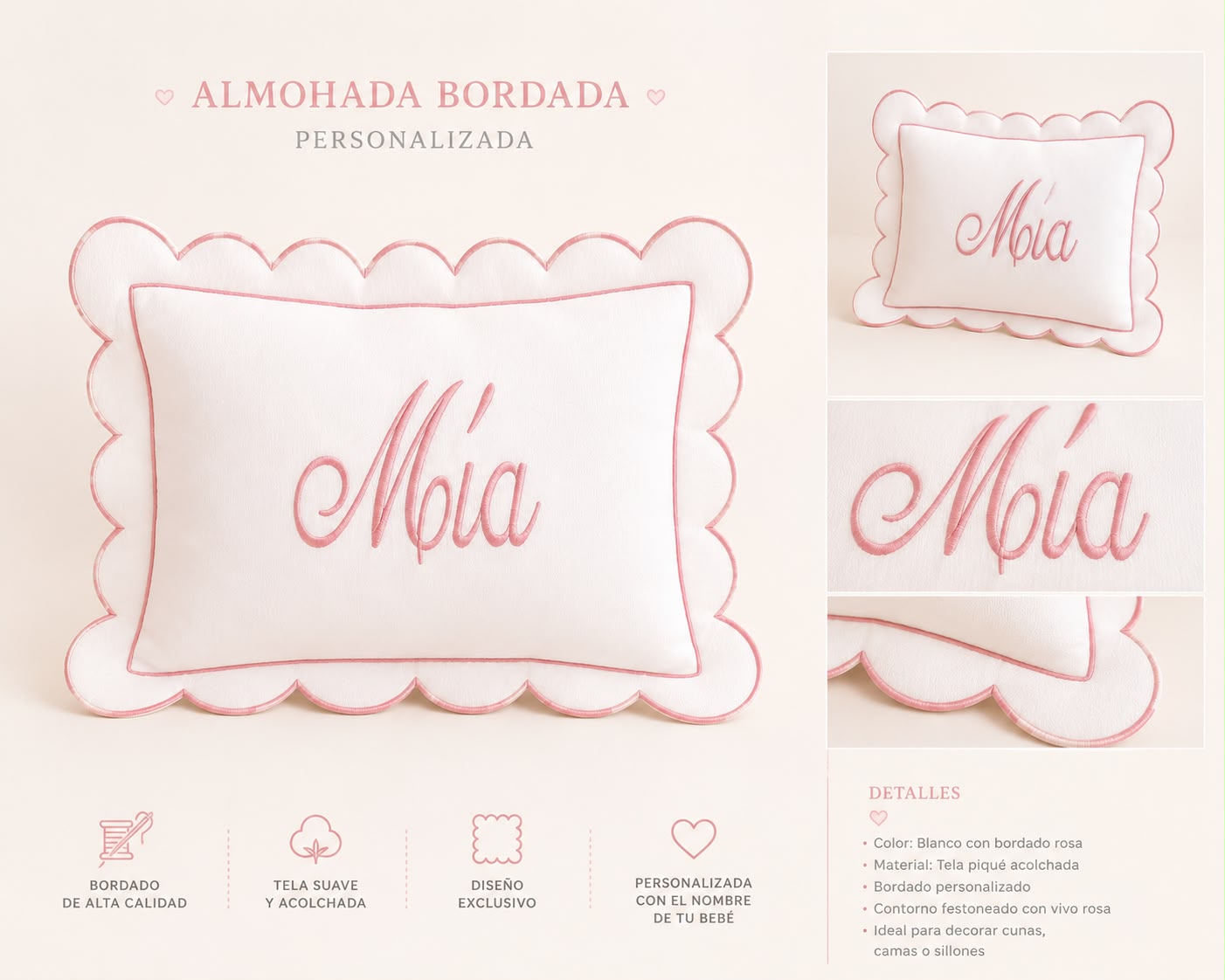 Funda de Almohada Rosa Viejo