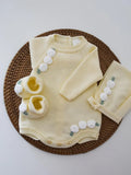 Primera Puesta Cloe Corta Amarillo Con Blanco