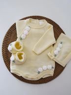 Primera Puesta Cloe Corta Amarillo Con Blanco