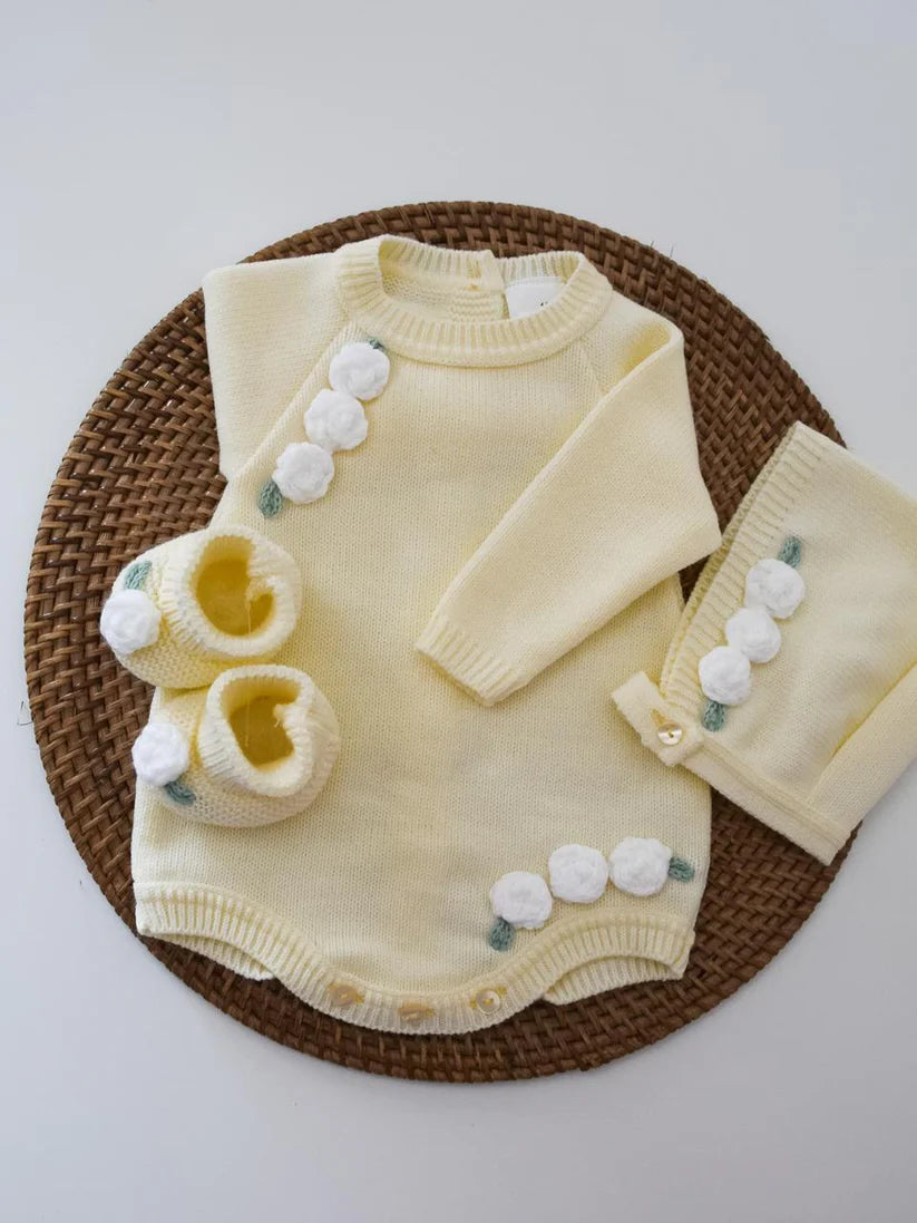 Primera Puesta Cloe Corta Amarillo Con Blanco