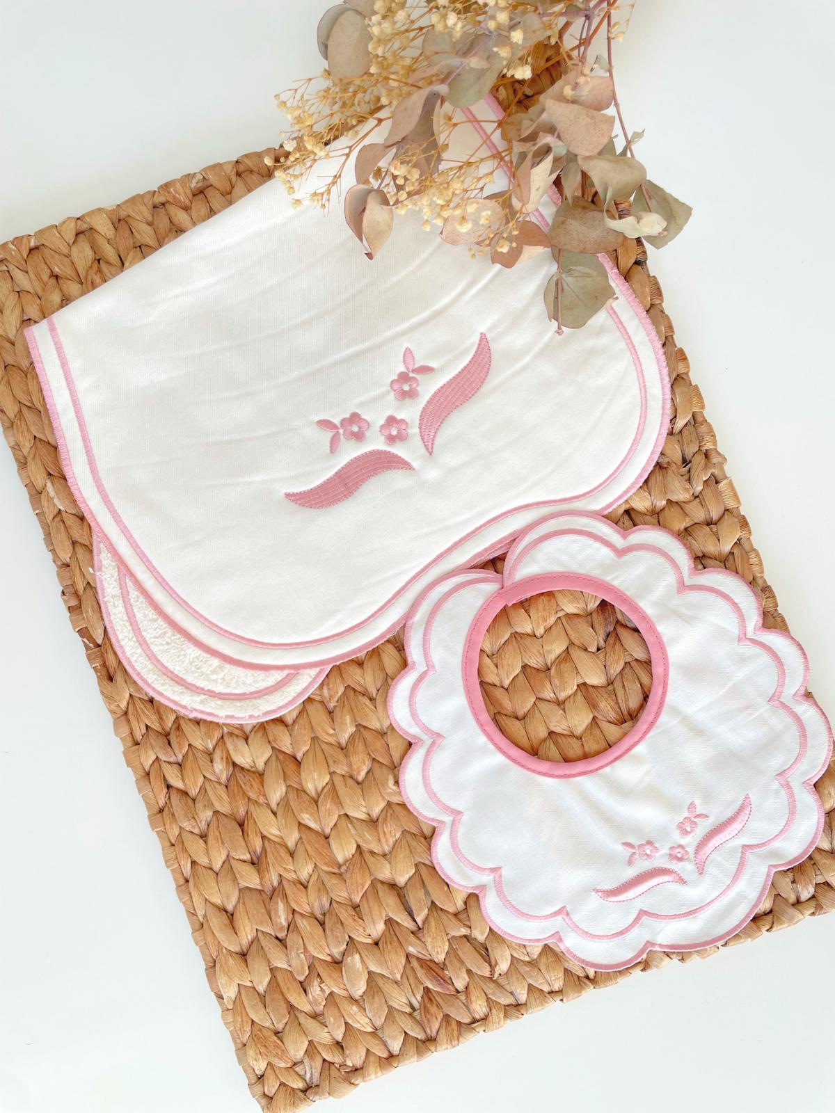 Set Babero y Cargador grande Rosa Viejo