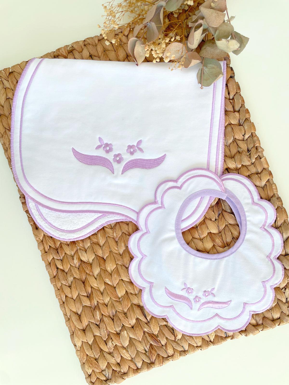 Set Babero y Cargador Lila