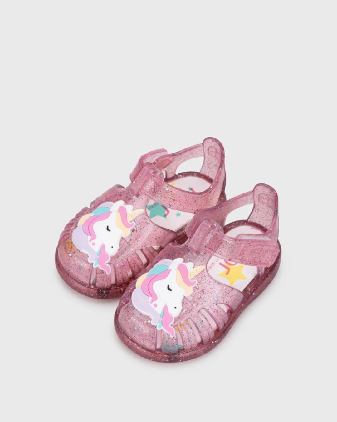 Sandalias Tobby Unicornio Transparente Fucsia Glitter S10341