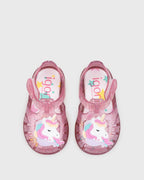 Sandalias Tobby Unicornio Transparente Fucsia Glitter S10341