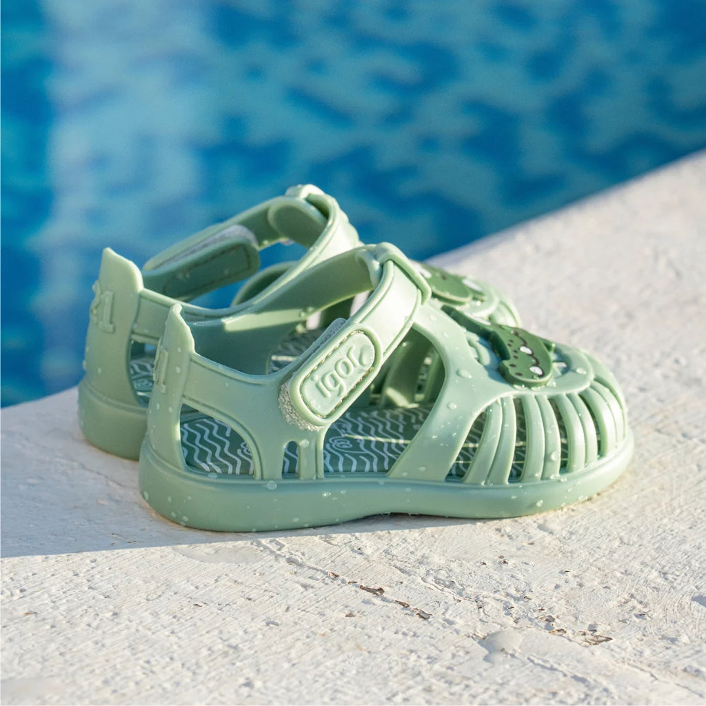 Sandalias Tobby Croco Matcha S10371