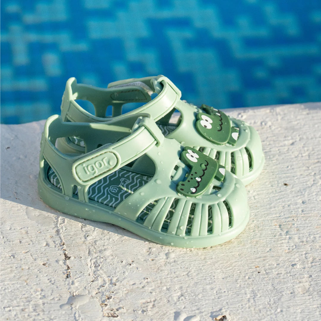Sandalias Tobby Croco Matcha S10371